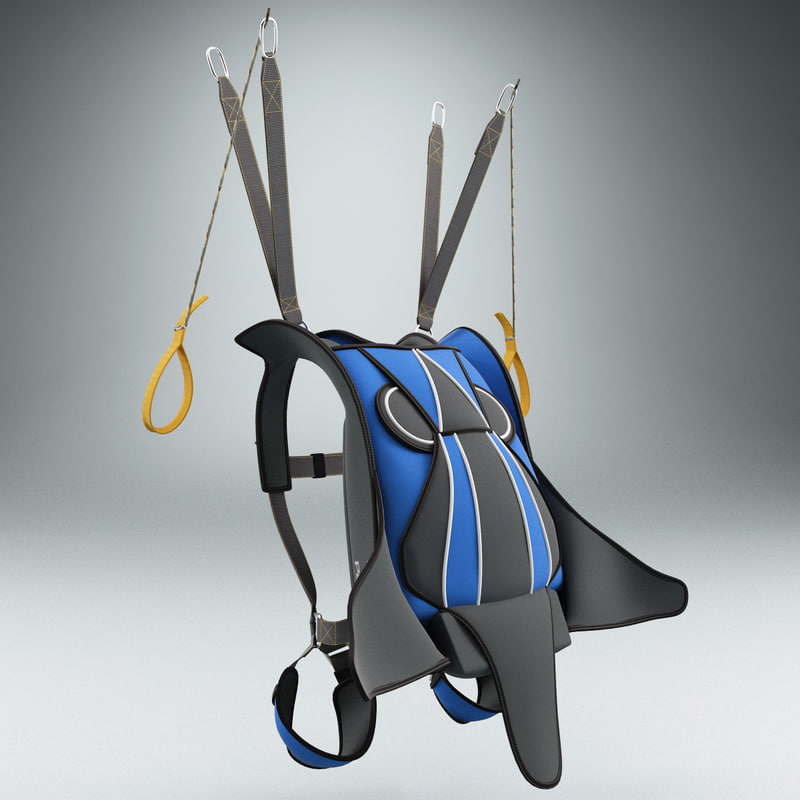 backpack parachute 3d model