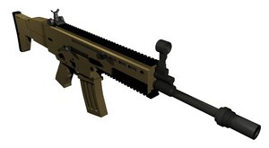 Free 3d Assault Rifle Models Turbosquid - fn m16a4 roblox