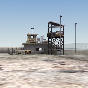3D security checkpoint model