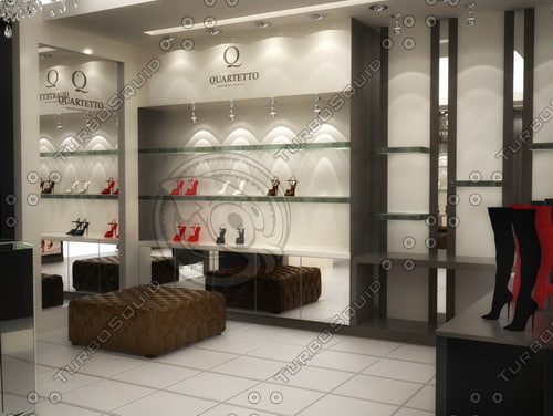 3d model interior shoe store