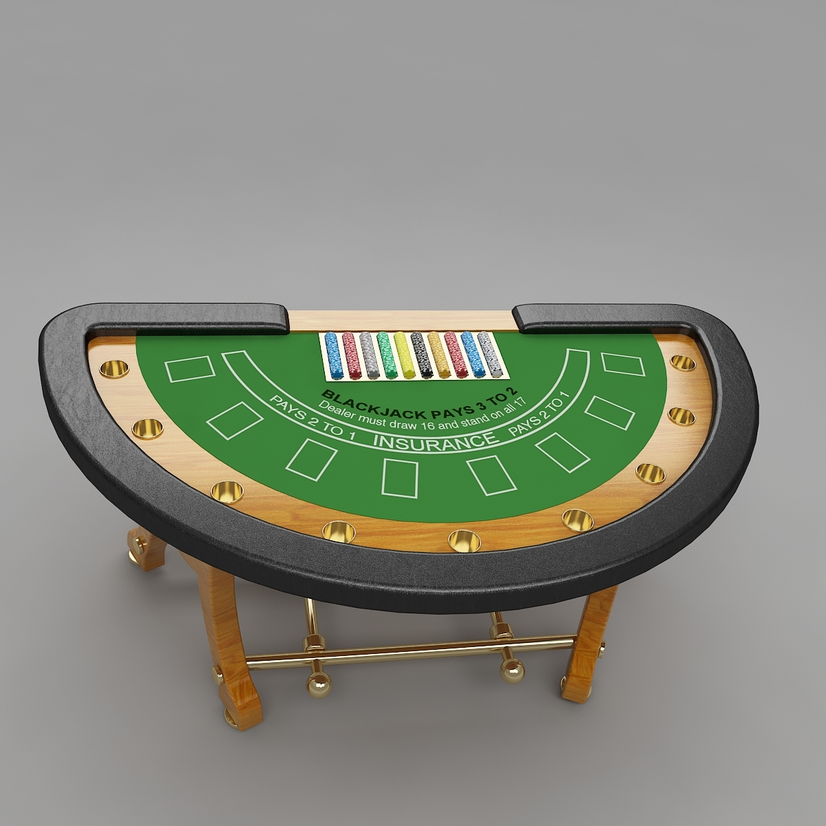 blackjack table 4 3d model