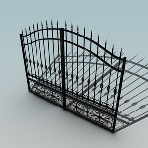 3d model of wrought iron gate