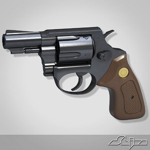 3d model revolver pistol