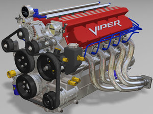 3d model v10 fuel engine