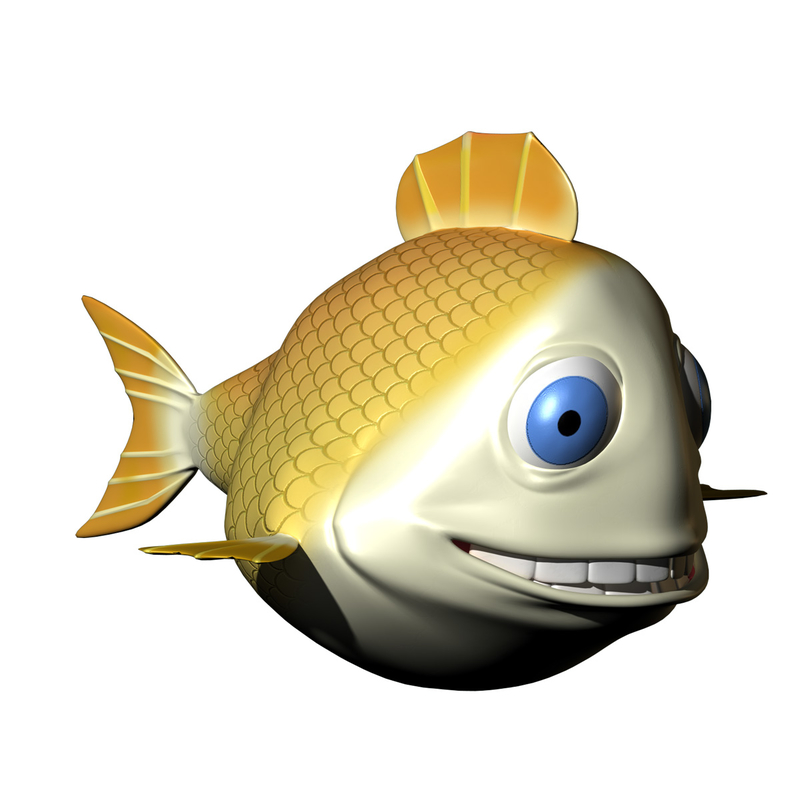 3ds max fish cartoon characters rigged