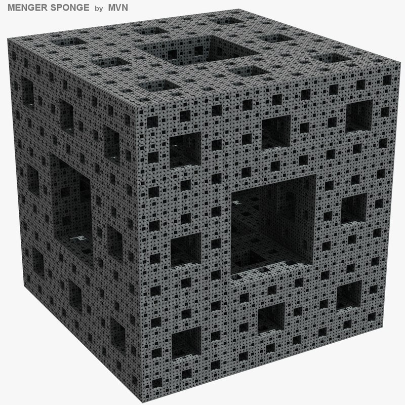 3d menger sponge model