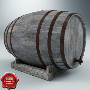 old wine barrel 3d 3ds