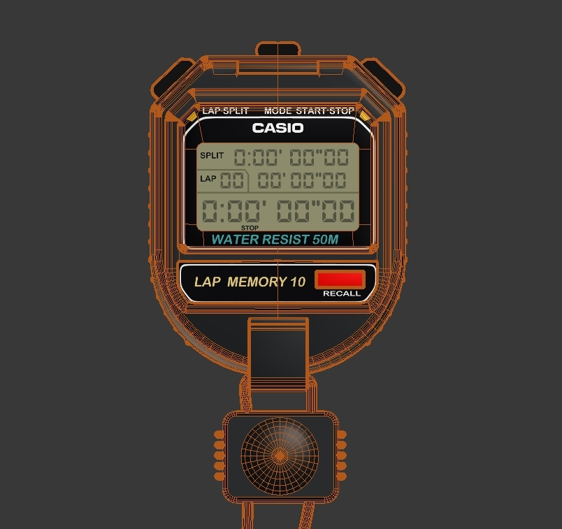 3d casio stopwatch model