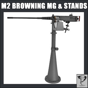 m2 browning mg machine gun 3d model