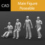 3d poseable male solidworks cad