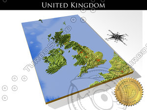 relief united kingdom 3d model