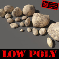 stones - boulders pebbles 3d max