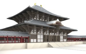 3d model of todaiji temple nara japan