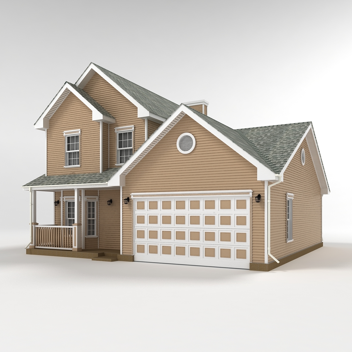 twostory house siding 3d max