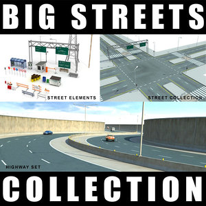3ds max street highway objects
