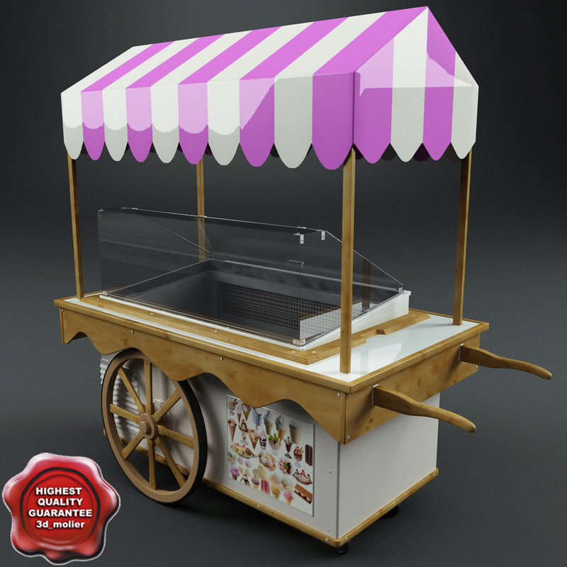 3d ice cream cart