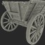 old wooden cart v1 3d model