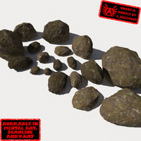 3d smooth rocks stones - model