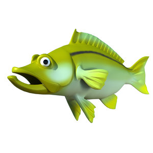 3d model cartoon fish snook