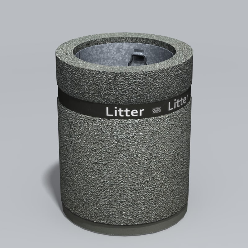 3d realistic concrete bin model