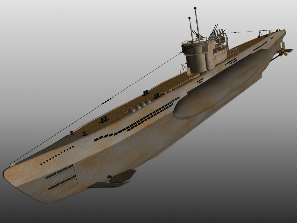 3d model uboat submarine