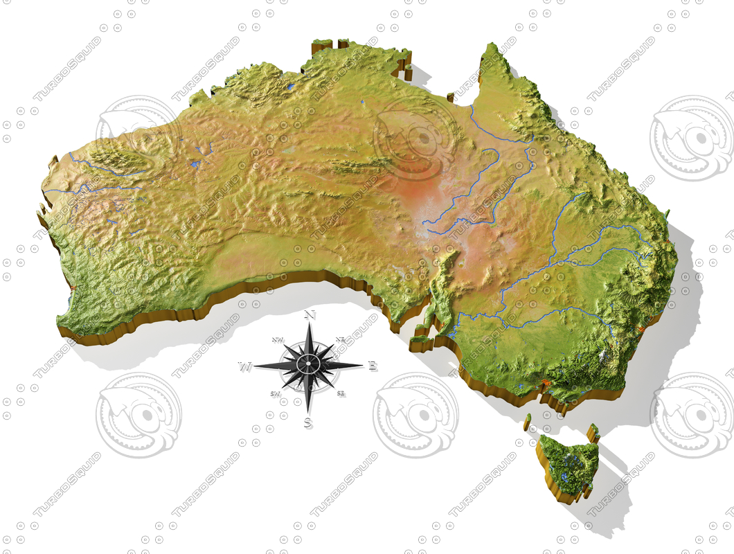 relief australia 3d model