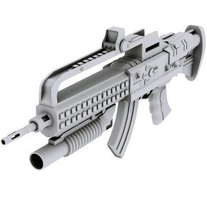 assault rifle fml attachments 3d model