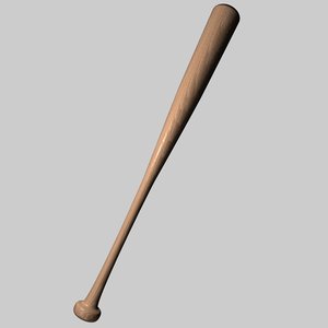 3d model baseball bat wood