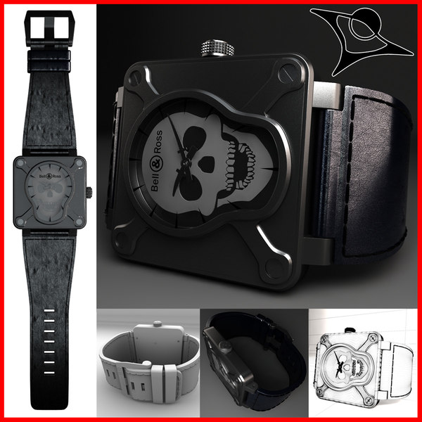 3d model bell ross watch 01-92
