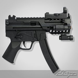 submachine gun mp5 3d model