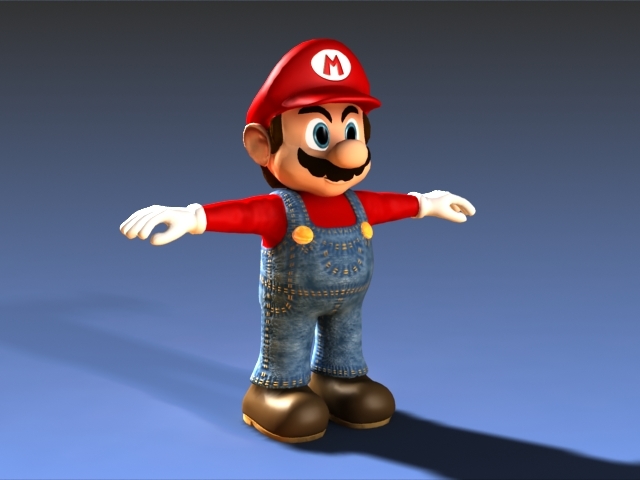 马里奥电子游戏角色3d模型