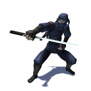 3d ninja assassin rigged animation character model