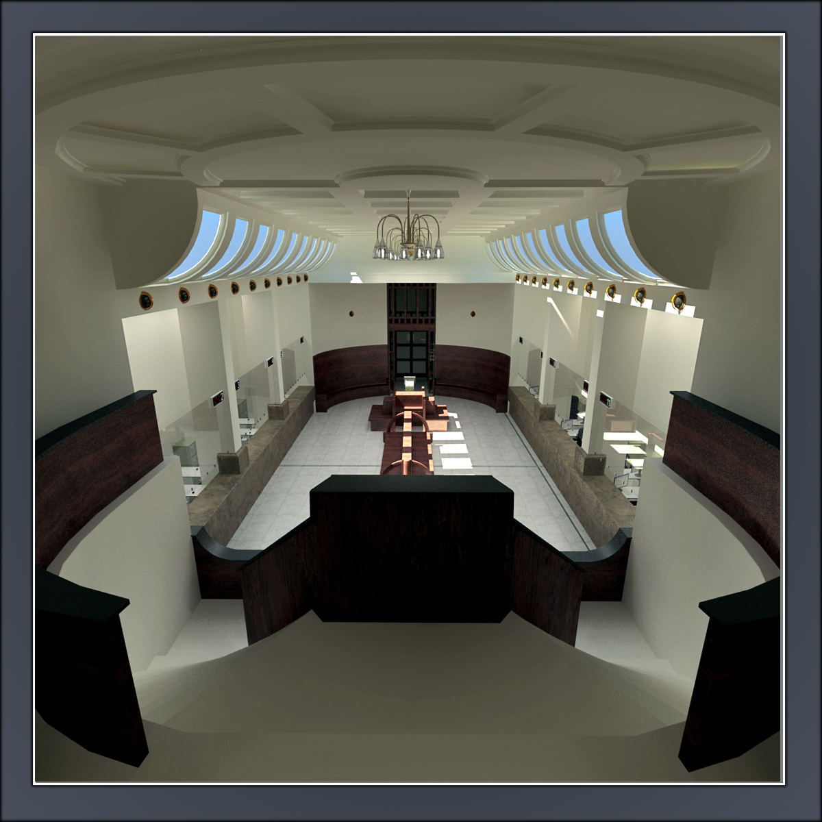 bank lobby 3d model