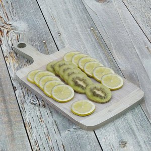 3d lemon kiwi model