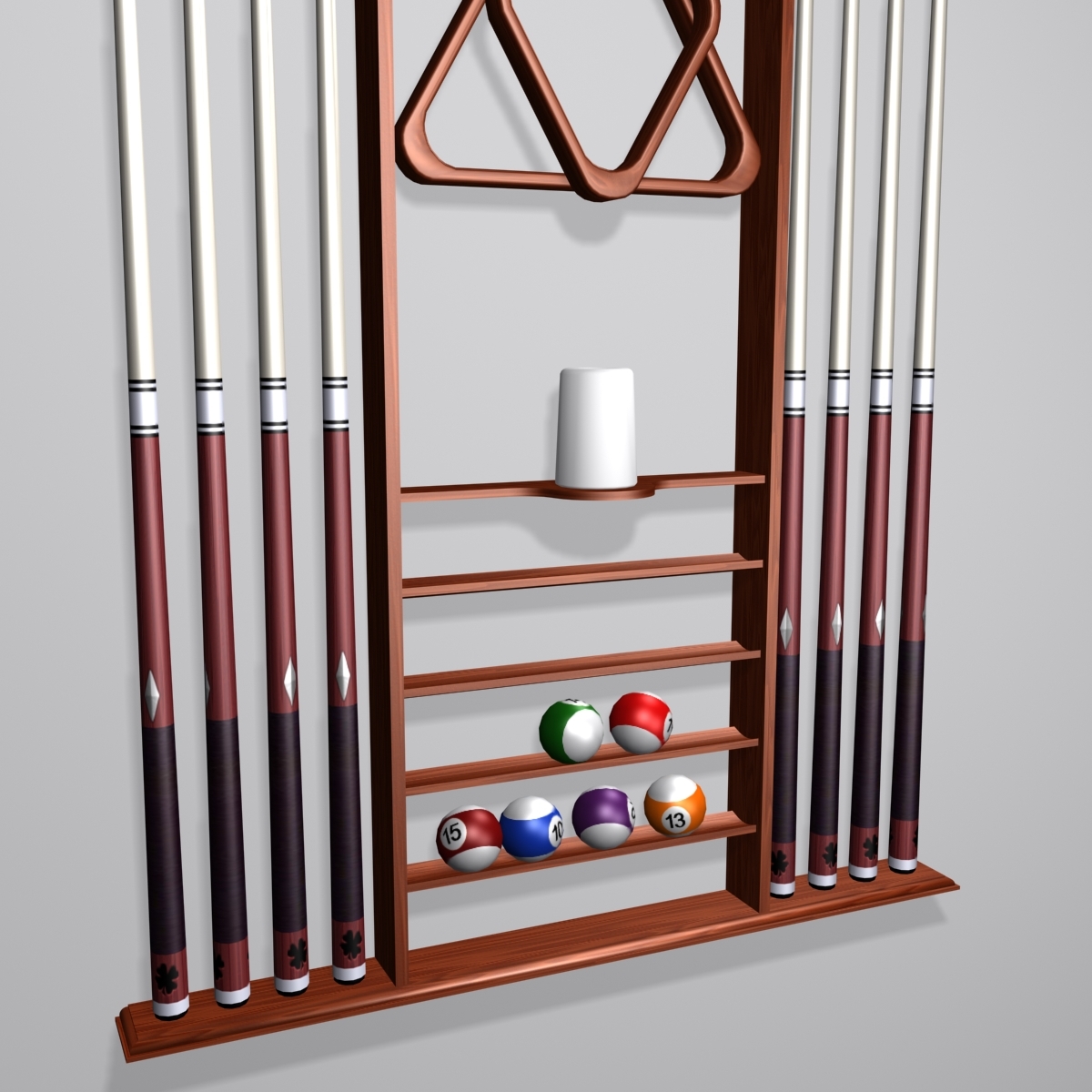 3d pool cue rack