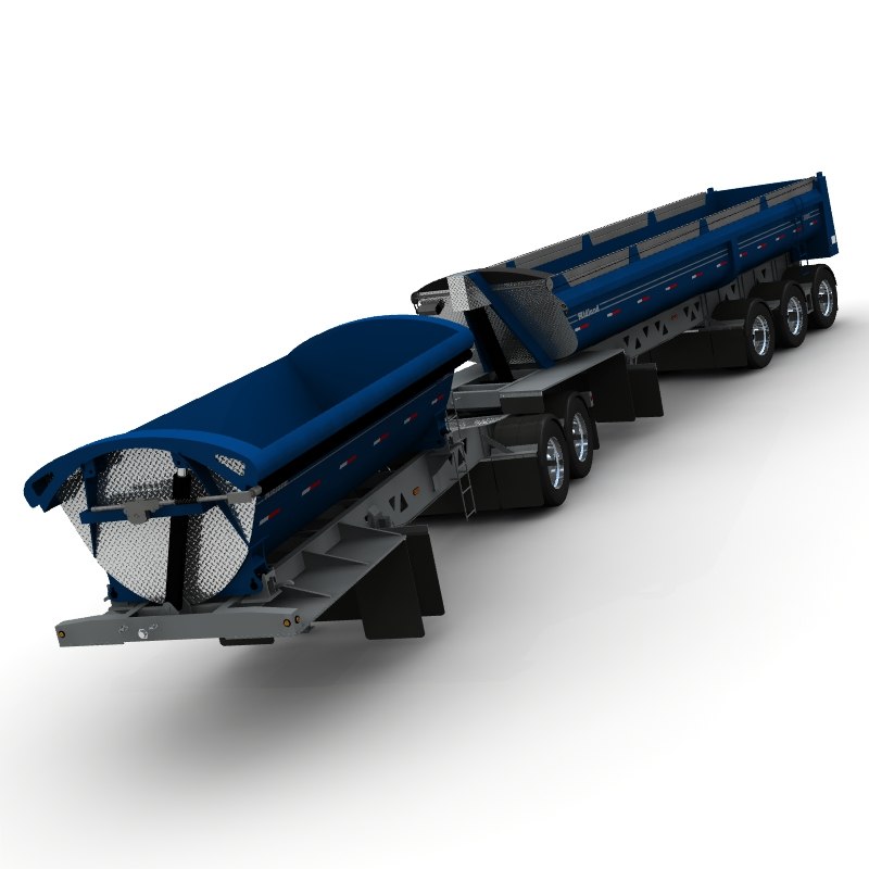 3d Model Trailers B-train Midland Tw2500