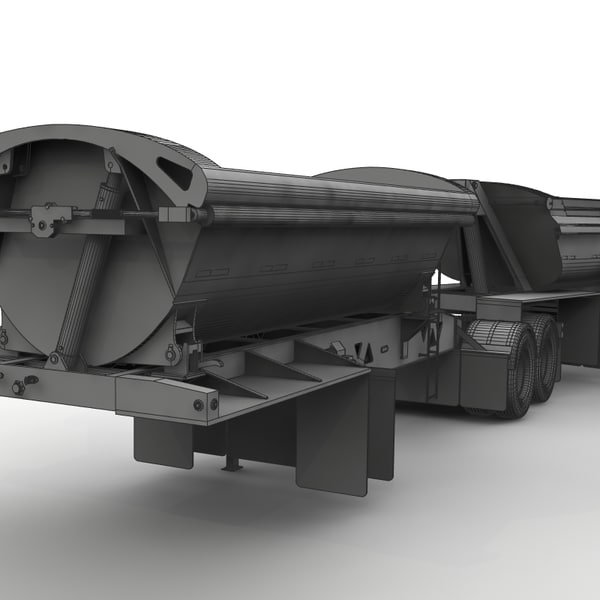 3d Model Trailers B-train Midland Tw2500