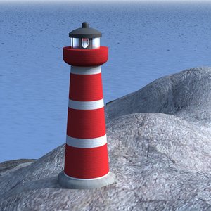 3d lighthouse cliffs