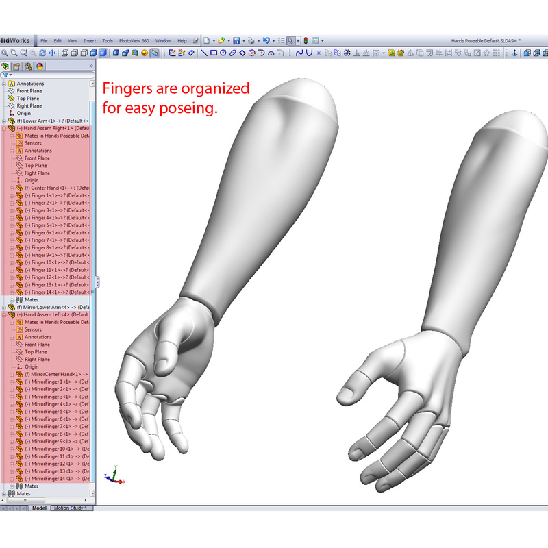 solidworks hand model download