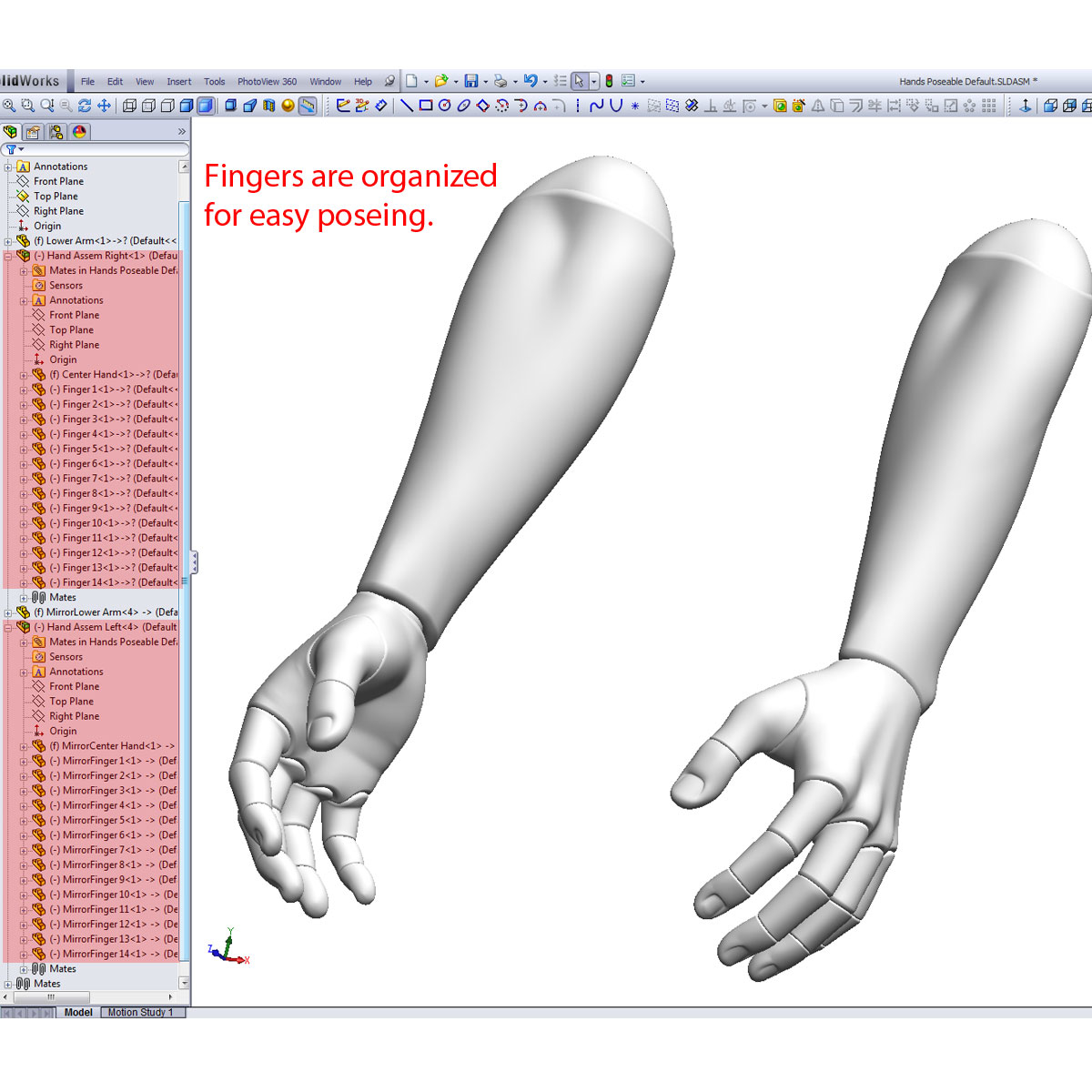 poseable hand for drawing