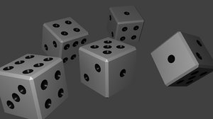 free black dice 3d model
