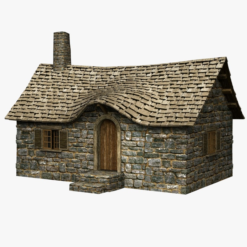 3d old cottage model