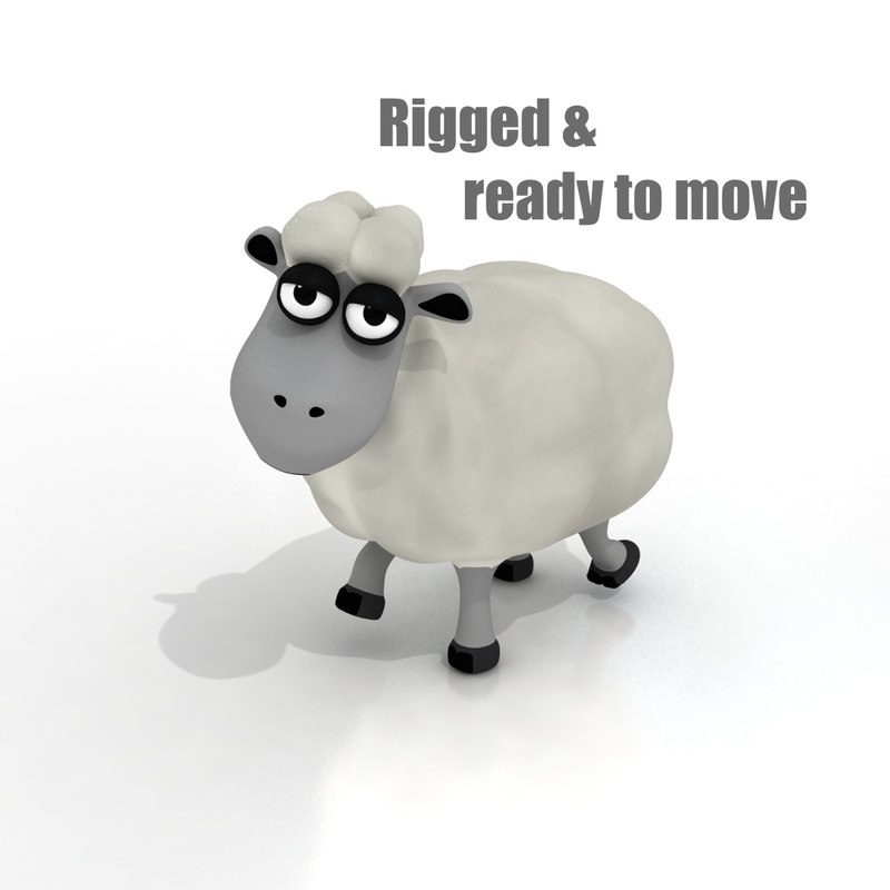 free model blender 3d sheep rigged cartoon model sheep 3d