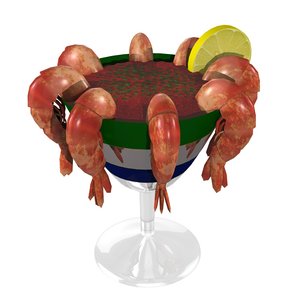 3d model of shrimp cocktail