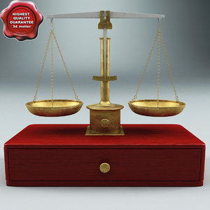 old balance scales 3d model