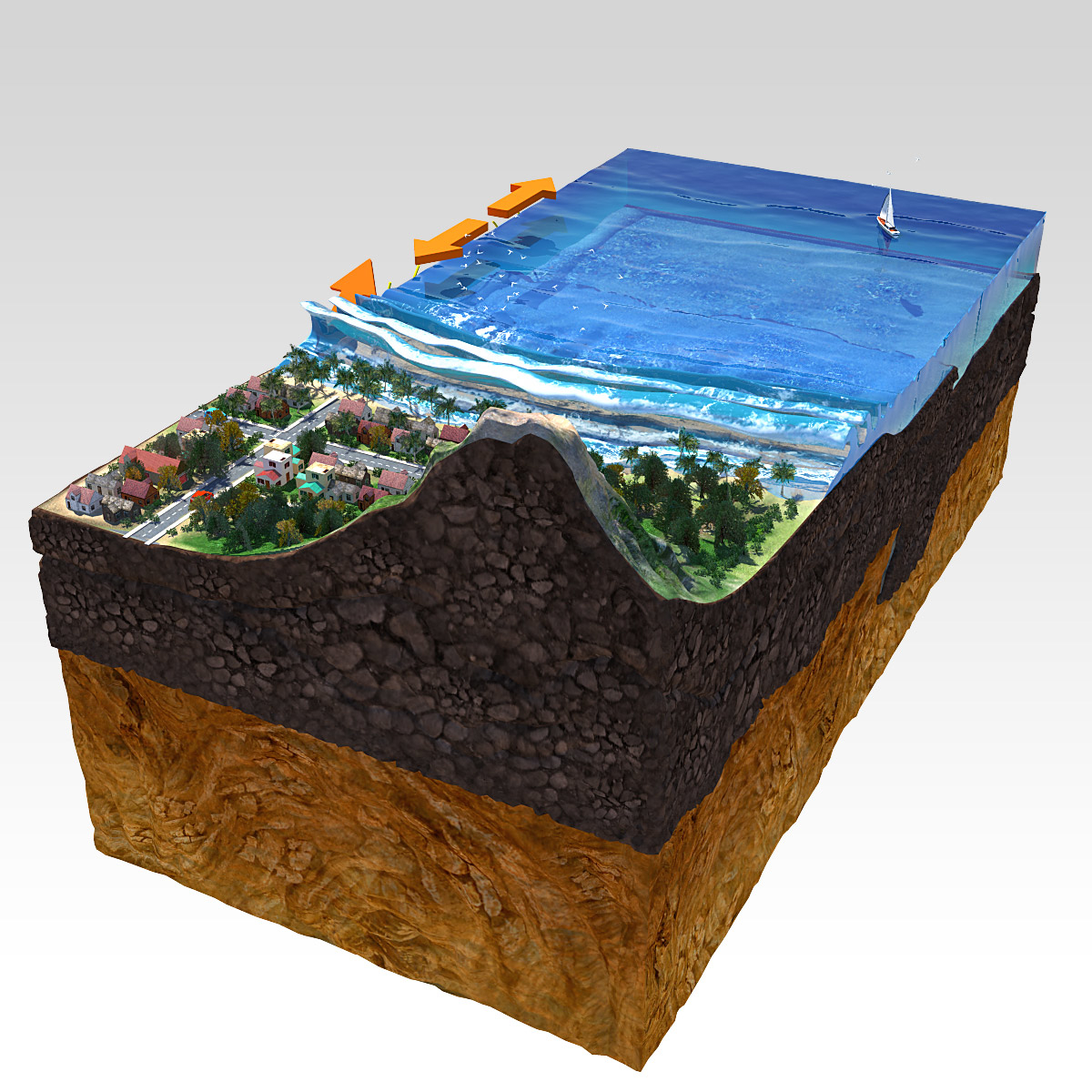 earthquake modeled 3d model