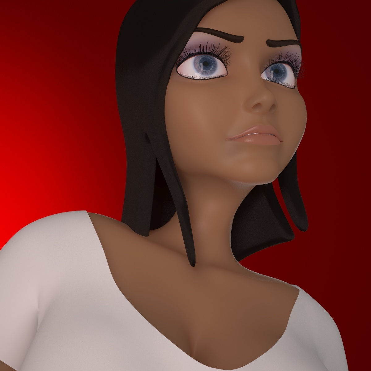 Rigged Cartoon Girl 3d Model