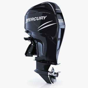 engine mercury verado 200 3d model