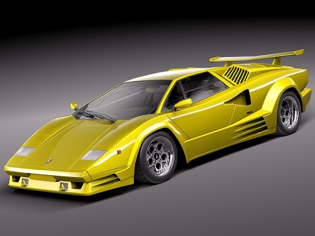 3d lamborghini countach 5000qv 25th