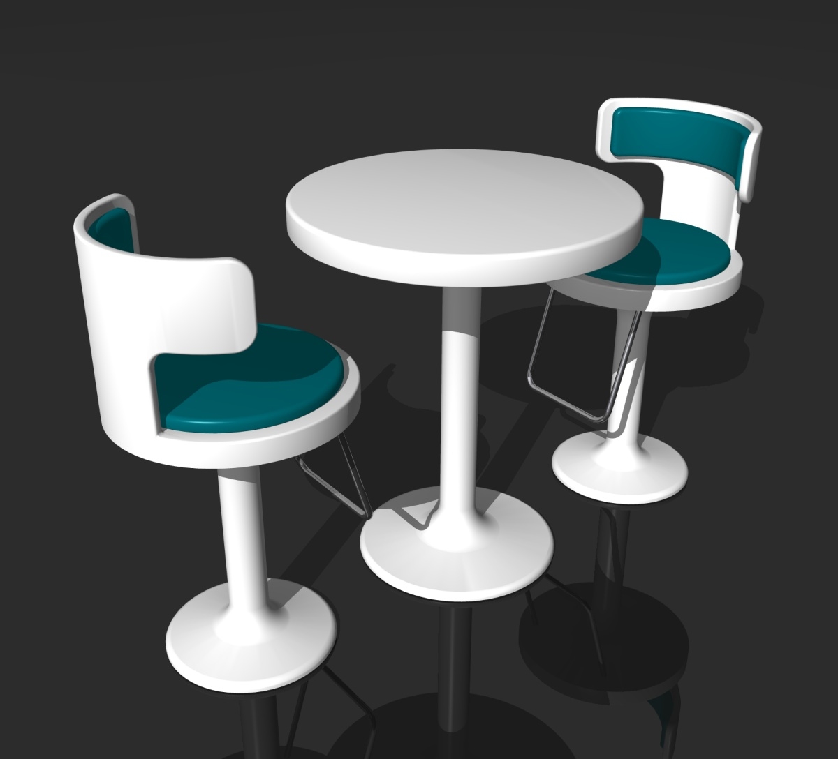 3d Model Of Retro Cafe Bar Table